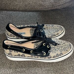 Cheetah print slip ons